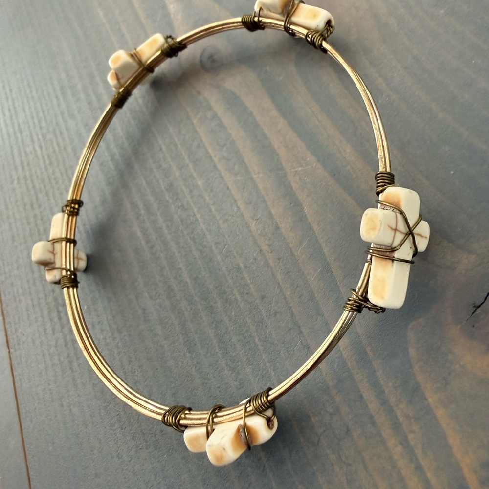 Handcrafted Wire Bangle Bracelet - image 1